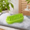 Rubber Pet Grooming Brush, Rounded Soft Bristles, Pet Bath Scrubber Massage Brush, Gentle Shedding Brush for Short Haired Cats Dogs