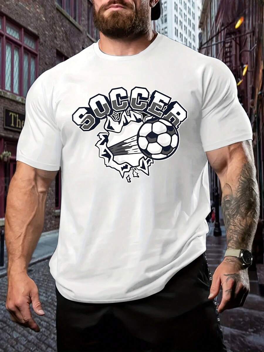 

Sports Unisex s T - Shirt With Soccer Theme Print XL