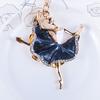 Ballerina Keychain for Women Girls Sparkling Rhinestone Ballet Dancer Keyring Pendant Alloy Bag Charm for Purse Wallet Car Keys