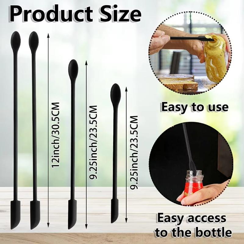 3Pcs Double Head Mini Silicone Spatula For Thin Jar Makeup Butter Cake Spatula Lengthen Jar Cake Cream Jam Scraper Spatula Set