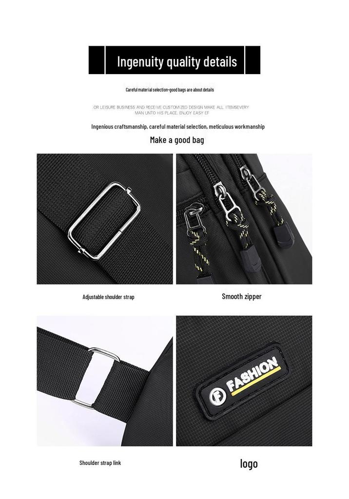 Korean Style Men's Large Capacity Waterproof Oxford Cloth Crossbody Chest Bag - Trendy Multifunctional Sports & Casual Shoulder Bag