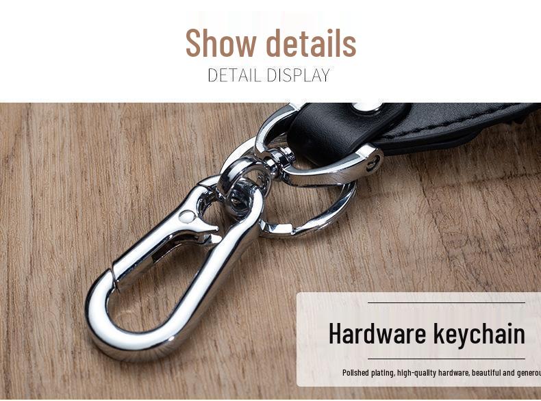 Universal Leather Key Holder: Car Keyring & Protective Mini Waist Hanger for Men & Women