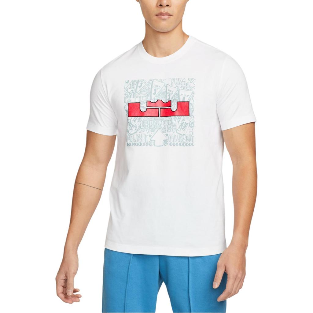 Nike T Shirts Men's White Crew Neck Moderate Straight Fit DQ1884-100