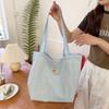 All Match Canvas Shopping Bag Printed Casual Handbag Foldable Bowknot Shoulder Bag Female