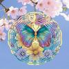 Moonlit Butterfly Floral Metal Wind Spinner 2D Mandala Design for Outdoor Garden Yard Decor No Electricity Thanksgiving Christmas Gift
