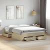 VidaXL Bed Frames and Drawers, Slat Base, Adult Bed, Double Bed for Bedroom Interior, Sonoma Oak 3280407