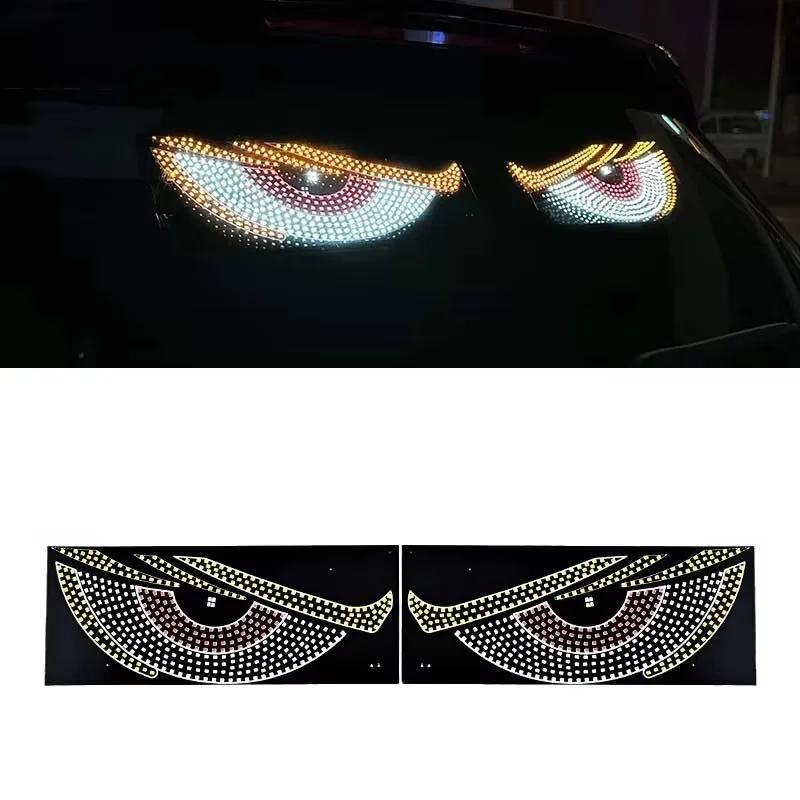 2PCS USB Dynamic Eyes Light for Car Truck Windshield Sign LED Display Screen Animated Blinking Demon Devil Eyes Light