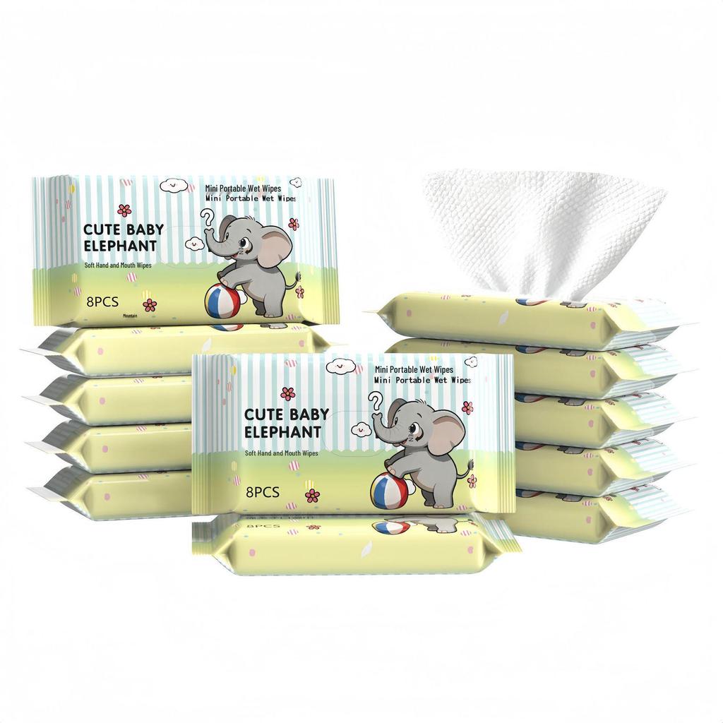 Portable Baby Hand & Mouth Wipes - Pure Water, Disposable Infant & Toddler Wet Wipes