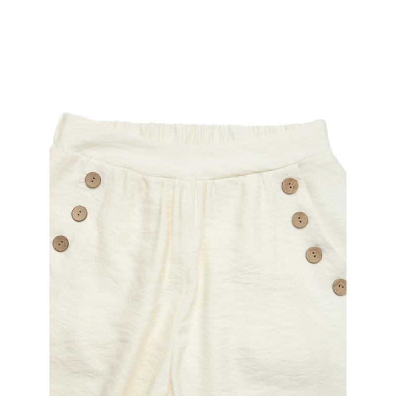 Pantaloni cu nasturi pentru femei Pantaloni de vară cu talie înaltă Pantaloni casual cu picior drept