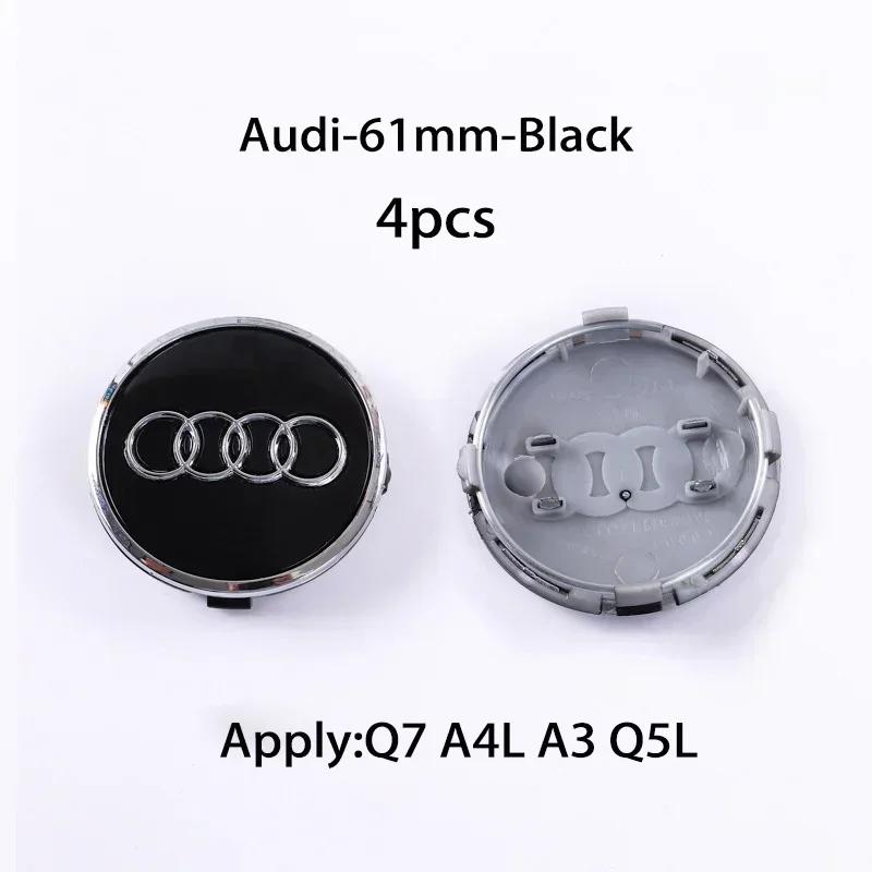 Hub Caps Hot For Audi 4pcs 60mm 61mm 68mm 69mm Audi Hub Caps Car Wheel Center Caps For Audi A1 A2 A3 A4 A5 A6 A7 A8 S3 S6 Q3