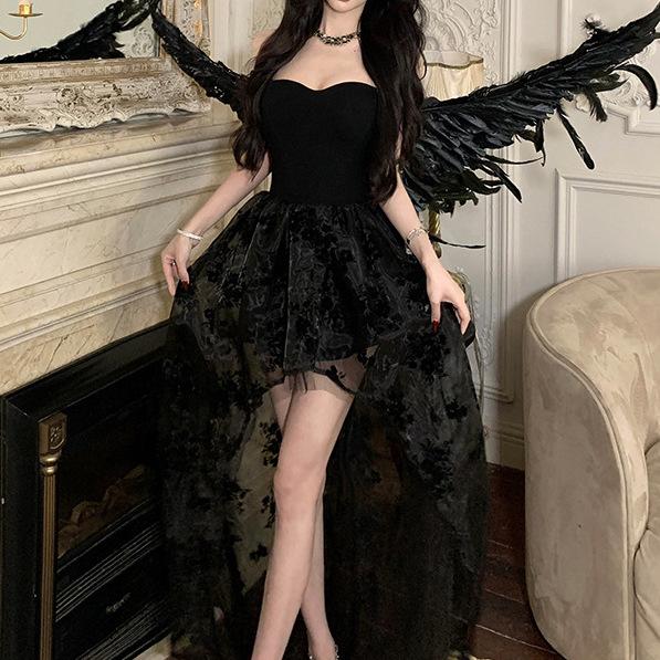 Echte Aufnahme Weihnachten Neujahr Jahresabschlusskleid sexy königliche Schwester Cosplay Königin Taille schlank Netzkleid
