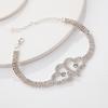 European & American Double Heart Diamond Rhinestone Anklet for Women - Multi-color Cute & Lucky Foot Jewelry