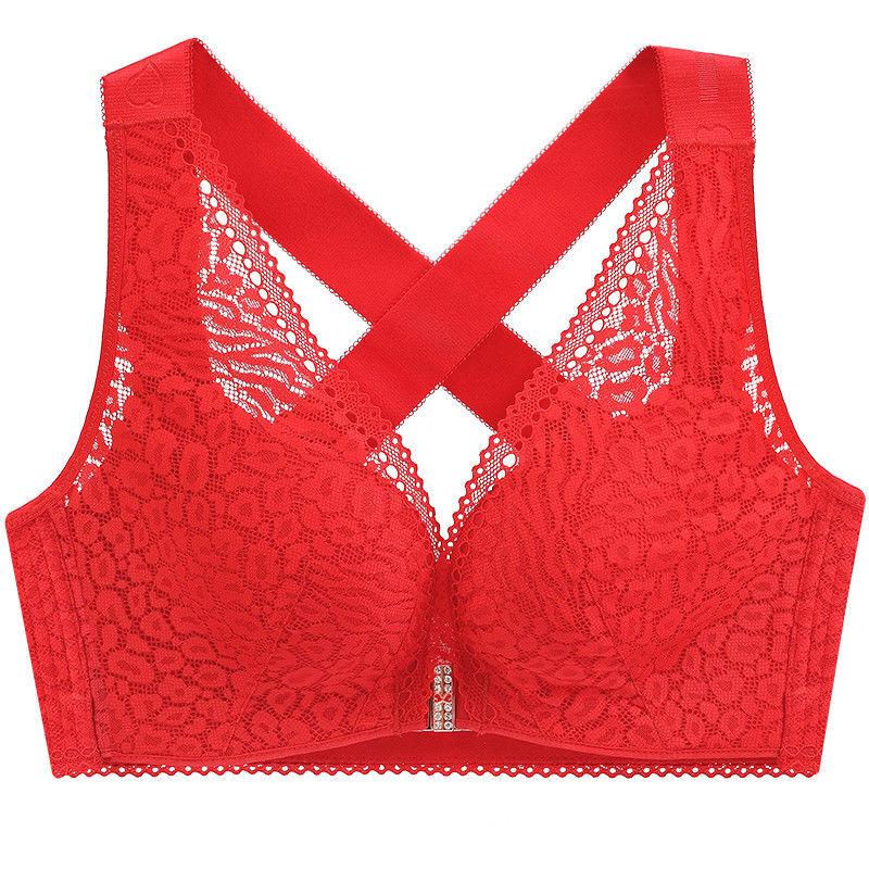 Damen Nahtloses Tanktop Unterwäsche Beauty Back BH Sexy tiefer V-Ausschnitt Solides Tube-Top Raffung Schöner Rücken BH Große Größe Dünn Kein Stahlring Sexy BH