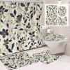 1/4 Stuks Waterdicht en schimmelbestendig Douchegordijn Luxe met Haak Douchegordijn met antislip mat U-vormige mat toiletdekselhoes