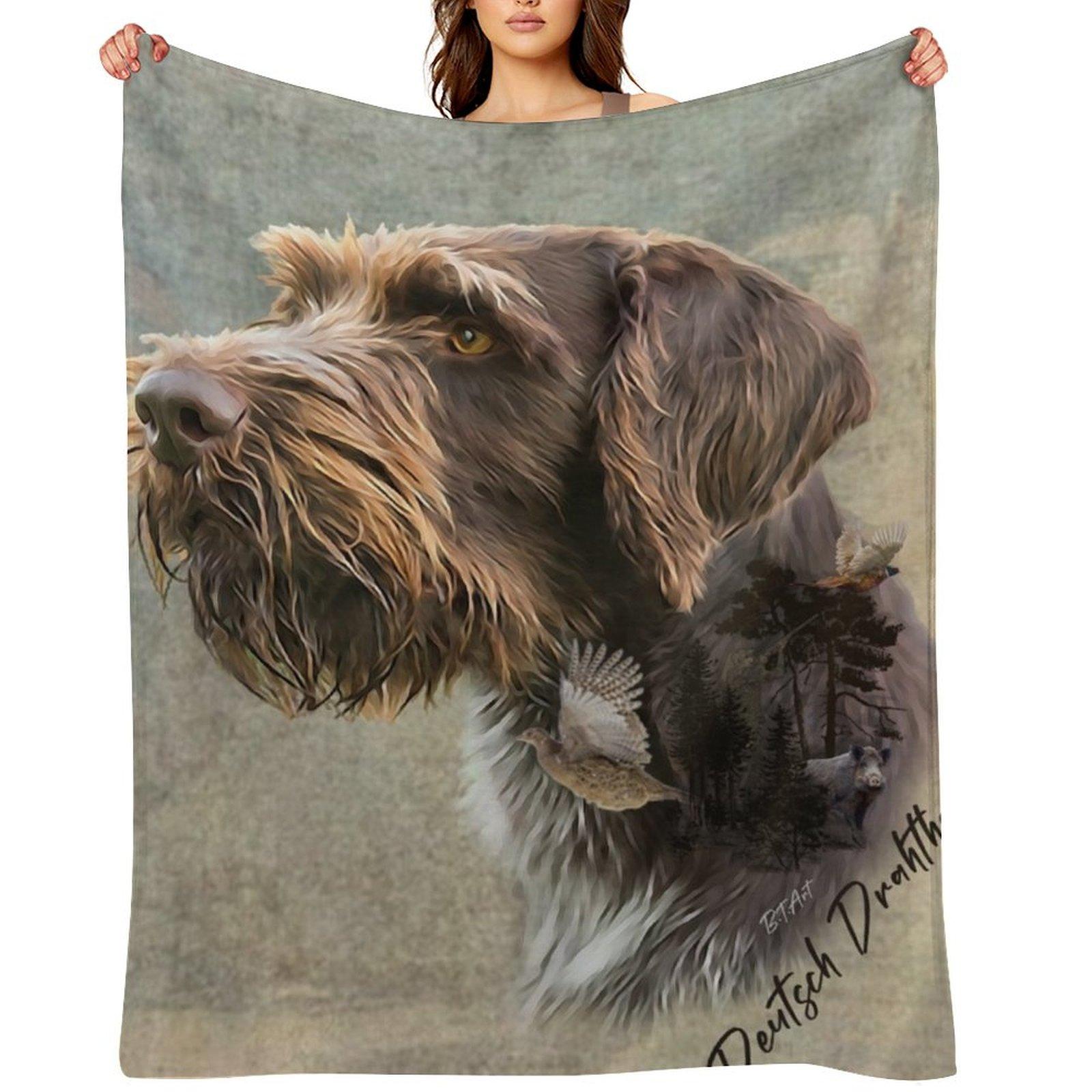 Wirehaired Pointing Griffon Throw Blanket Decorative Sofa Nap Furry Summer Blankets 30x40in