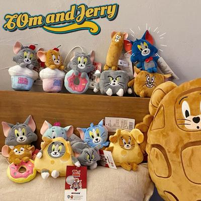Katze und Maus Plüschtaschenanhänger, Niedlicher Cartoon Tom Cat Schlüsselanhänger, Großes Kissen als Geschenk für Paare.