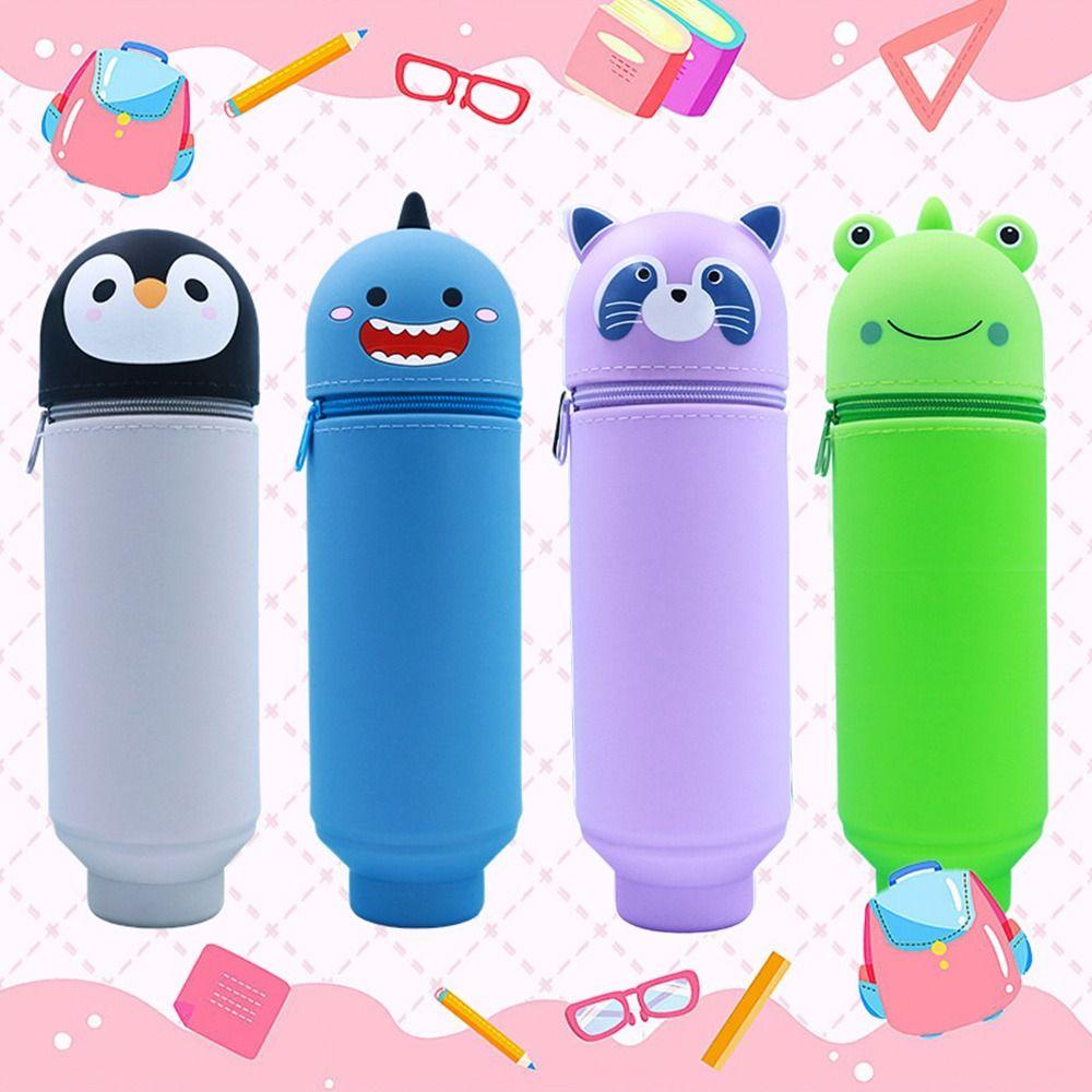 Animal Shape Pen Pouch Silicone Pen Box Cute Pencil Case  School Office