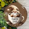 2D Flat Hanging Decorative Signs, Interior Wall or Door Decoration, Patterns Are Gnomes and Coffee, Interesting Gifts for Family and Friends