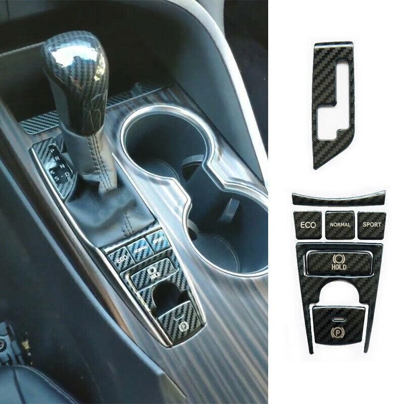 For Toyota Camry 2018-2023 Carbon Fiber Console Shift Panel Button Cover Trim