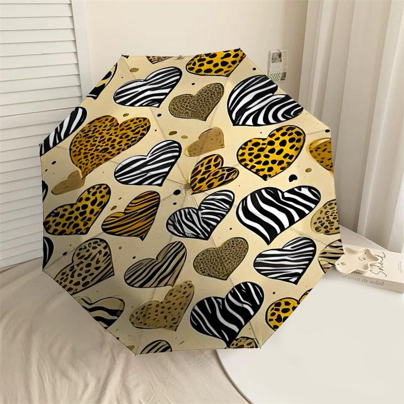 

1PC Zebra Print Leopard Print Umbrella-8-Rib Reinforced, Automatic Open, Lightweight & Durable, Cute Fashion Accessory for Outdoor-P34
