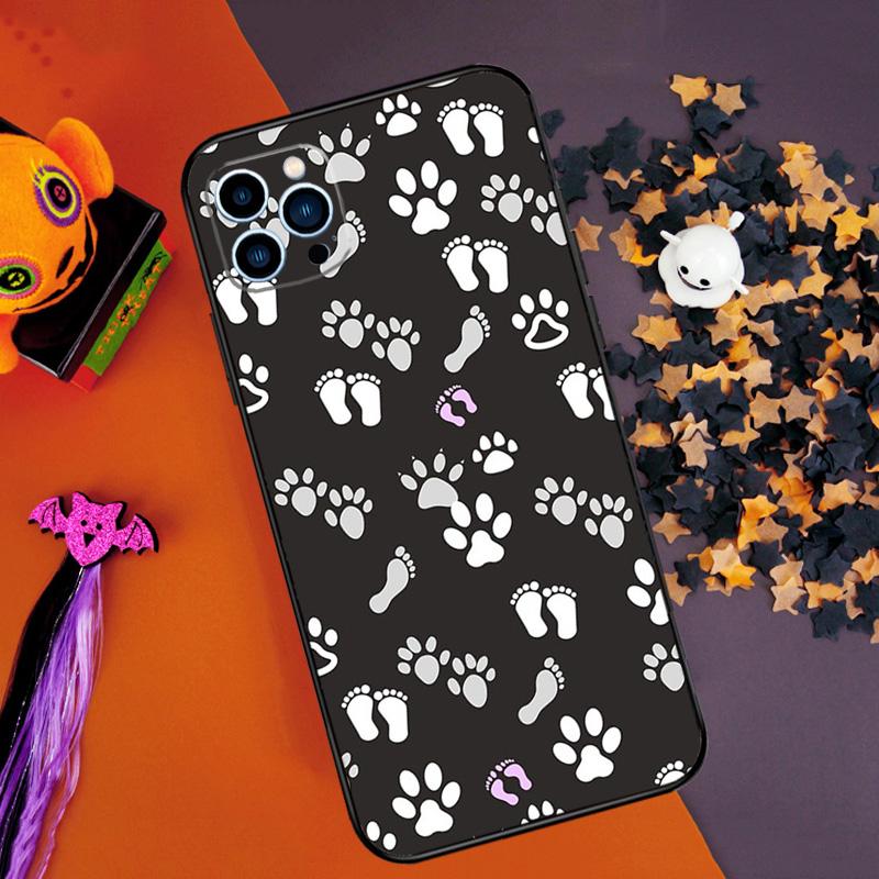 Dog foot print Paw Colorful Pattern Bumper Case For iPhone 16 15 14 Pro Max 11 12 13 Pro Max Mini XR 15 16 Plus 16e Phone Cover