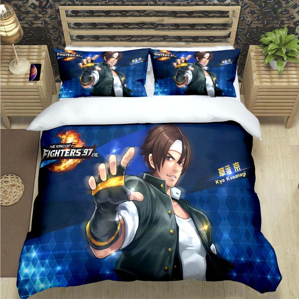 Heißes Spiel The King of Fighters Druck Bettwäsche Set Bettbezug Decke Bett Jugend Kinder Mädchen Jungen Geschenk