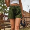 High Waist Pleated Shorts for Women Casual Loose Fit with Button Closure and Rolled Hem Summer Apparel