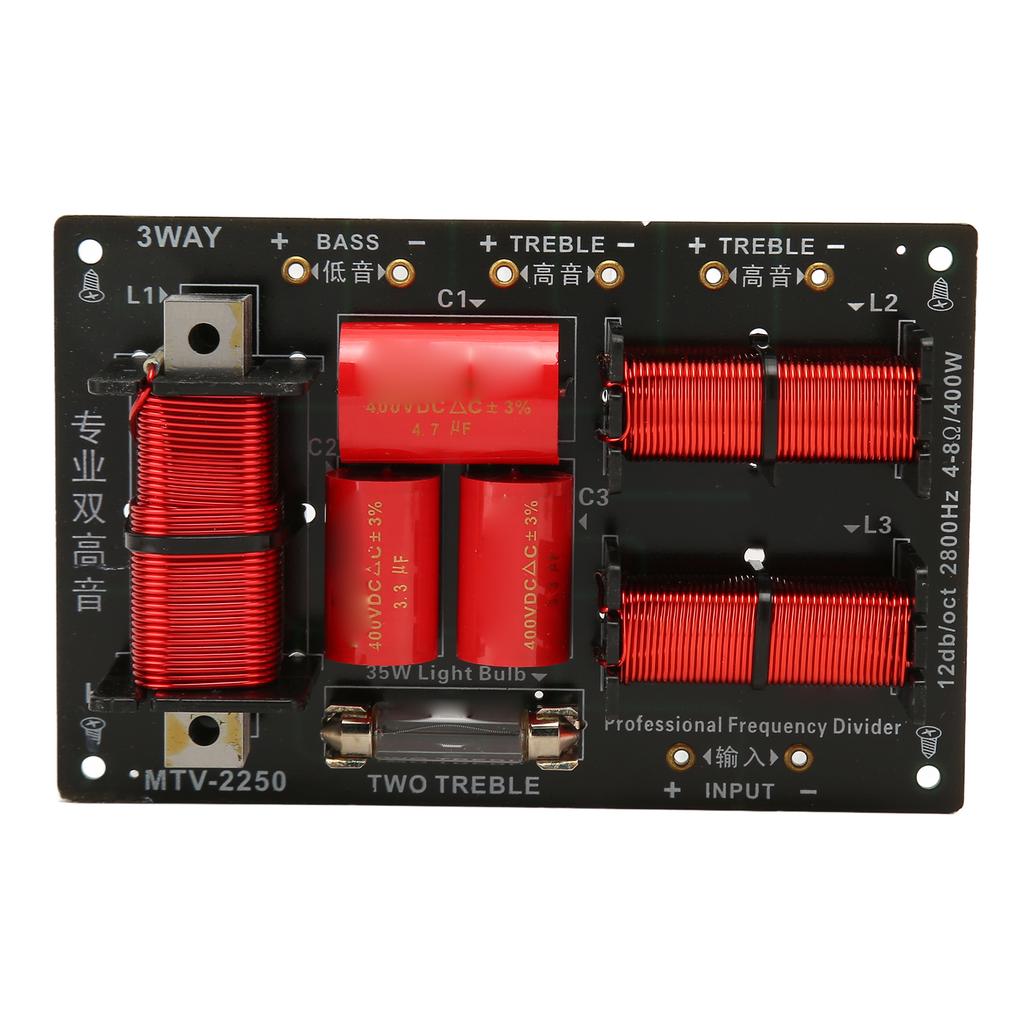 400W 3 Way Frequency Divider Stable Signal Transmission Hi Fi Speaker Frequency Divider Module for Home