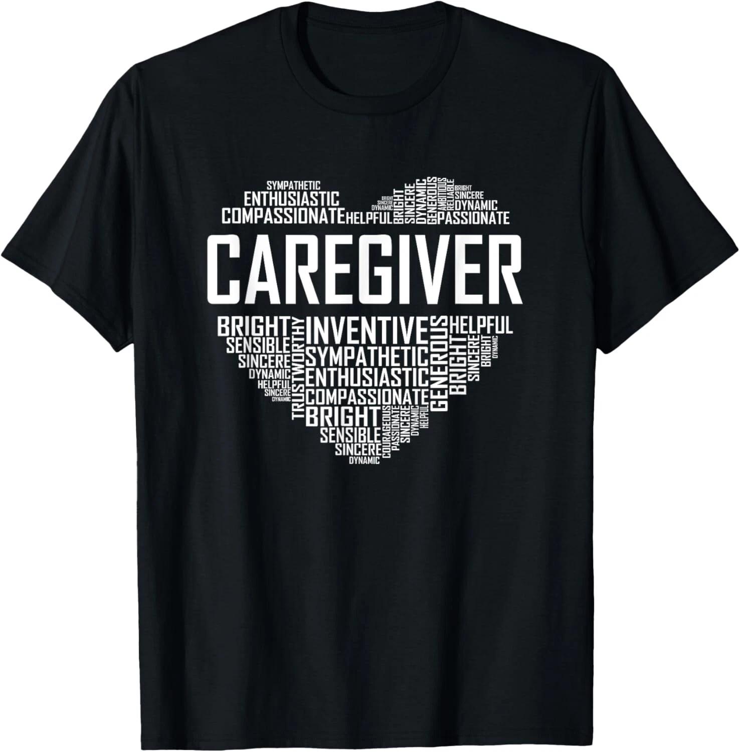 Proud Caregiver Heart Caregiver Nurse Appreciation Gift Unisex T-Shirt 2XL