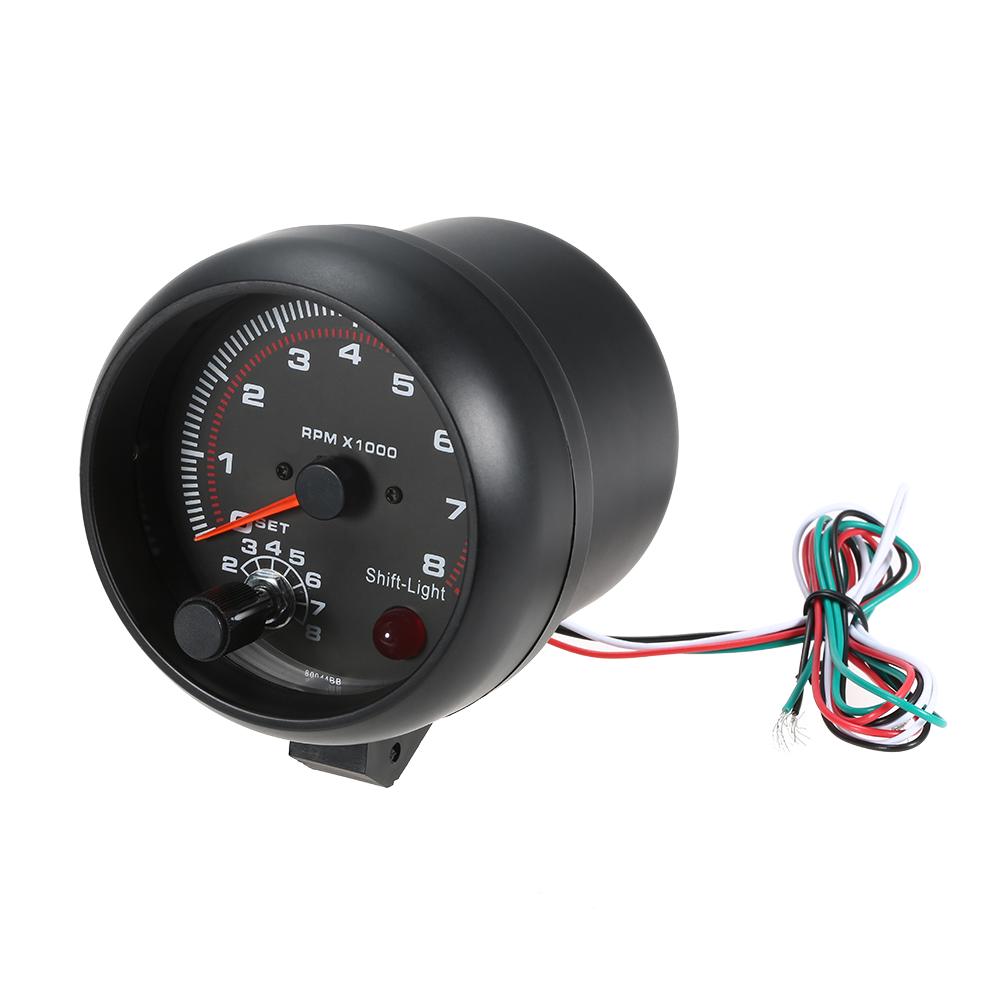 3.75" Car Universal Tachometer Gauge White Inter Shift light 0-8000 RPM C0C2 3.75" Car Universal Tachometer Gauge White Inter Shift light 0-8000 RPM C0C2