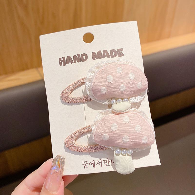 Korean Style Sweet Hair Accessories for Girls - Non-Damaging Hair Ties & BB Clips with Fabric Side Clips