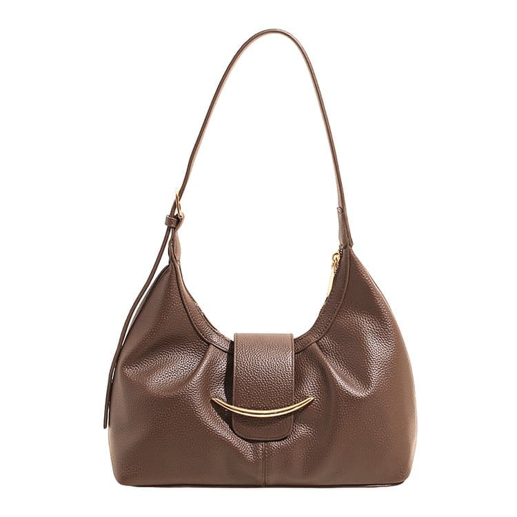 

Women s soft leather underarm bag casual commuter shoulder bag кавовий
