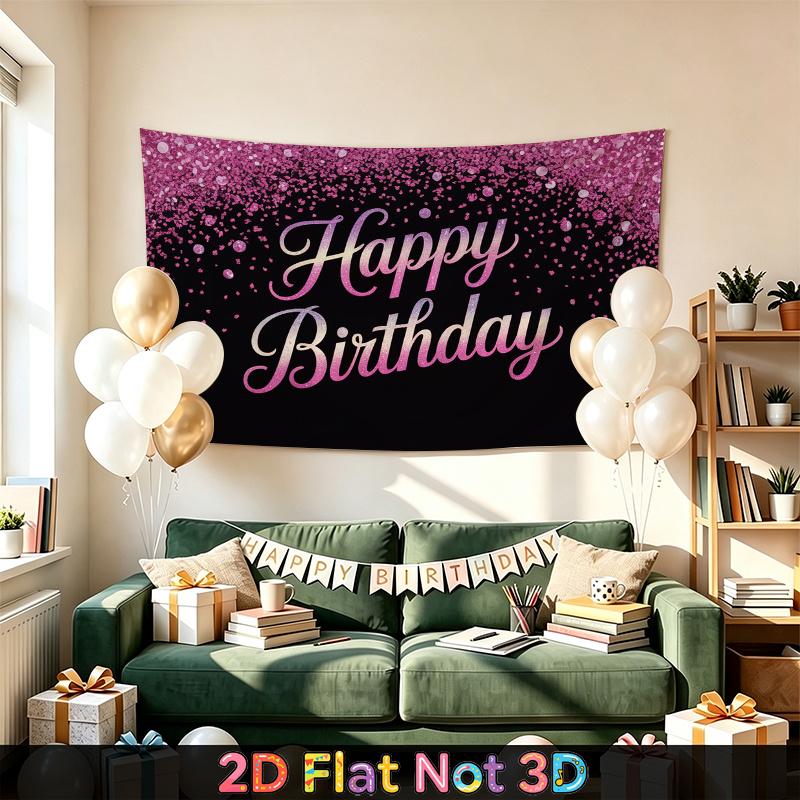 Party Backdrop Happy Birthday Birthday Wedding Pink Photo Booth Background Front Door Decor