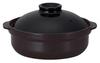 Minoyaki "En" No. 7 Clay Black Made In Japan Gifu Direct Flame Microwave and Oven Safe [For 1-2 People]