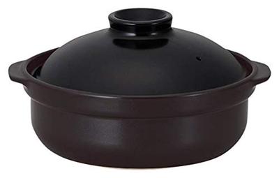 Minoyaki "En" Nee. 7 Klei Zwart Gemaakt in Japan Gifu Direct Vuur Magnetron en Oven Veilig [Voor 1-2 personen]