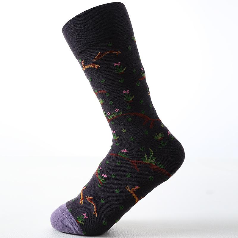 Coton peigné nouveau phare rétro chaussettes de marée japonaises hommes et femmes chaussettes mi-mollet brodées