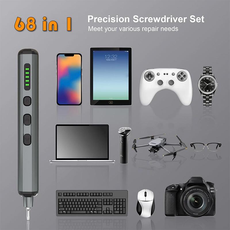 Electric Screwdriver Set 68 In 1 Mini Cordless Precision Screwdriver Repair Tool for Electronic Products,DIY,Glasses,Laptops,etc