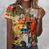 Vintage Oil Painting 3D Print T-Shirts Women Casual O-Neck Short Sleeve T Shirt Harajuku Tees Streetwear Y2k Top Female Clothing