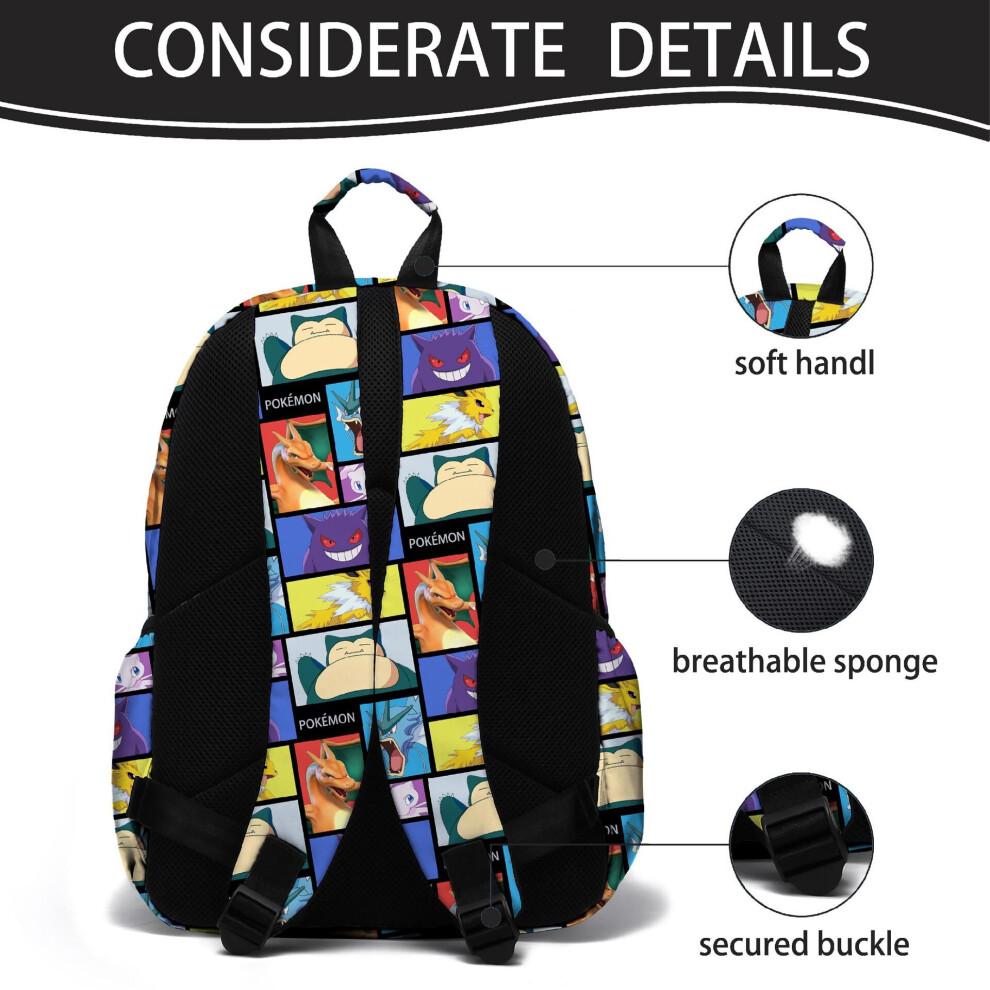 (D) Pokemon Pikachu Bag Shoulder Bag Student School Bag Computer Bag