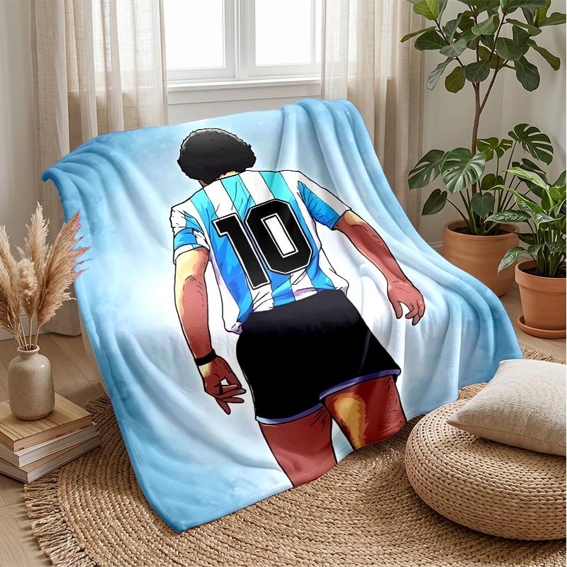 Manchester Theme Blanket Soft Flannel Blanket Plush Throw Blanket Cozy Sofa Bed Blanket for Home Decor