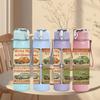1PC Vintage Truck Sign Collage Print 750ml Color Plastic Sports Water Bottle Leakproof Flip Straw Lid For Sports Office Home Use