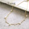 [VINGTAINE] Freshwater Pearl Necklace, Medium Chain, Screw Chain, Simple, Gift for Women, Casual and Cute, C3330-S-