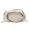 Retro metal chain bag 2026 new fashion pressed shell patent leather shoulder bag simple temperament women's messenger bag
