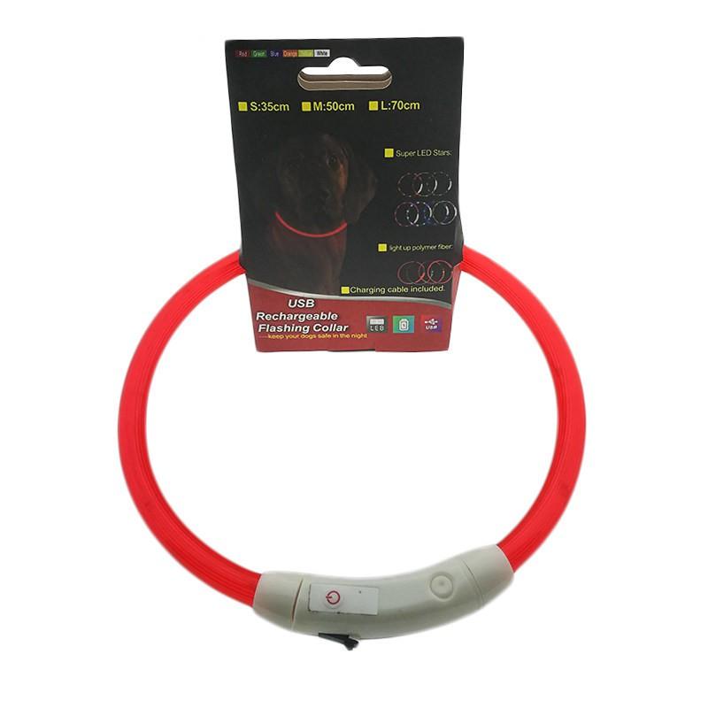 USB Rechargeable LED Dog Collar Glowing Pet Necklace Small Medium Large Dogs Anti-lost Night Safety