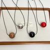 Classic Simple Metal Geometric Big Ball Pendant Necklace Women's Long Personality Design Sweater Long Chain Jewelry Accessories