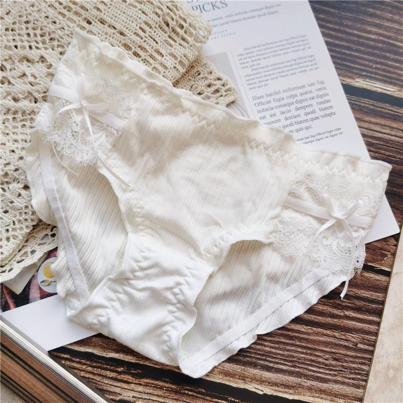 Simpatici Slip Filettati con Bordo in Pizzo Avvolgenti sui Fianchi a Vita Bassa Mutandine da Donna