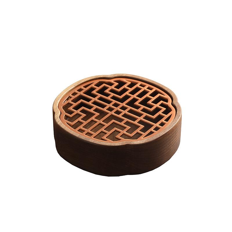Walnut teapot bearing luxury, high-end tea tray, tea set accessories, dry brewing table, household drainage tea tray