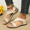 Women's New Plus Size Roman Sandals Women's Flat Velcro Casual Beach Sandals