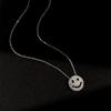 Delicate and Lovely Zircon Cross Smiley Face Collarbone Chain French Design Sense of Personality Hip Hop Necklace