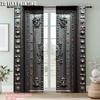 2Pcs Door Pattern Digital Printed Window Curtain For Living Room Bedroom Decoration Polyester Material Machine Washable